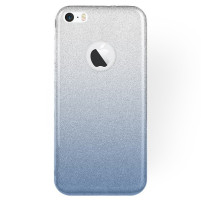 Луксозен силиконов гръб ТПУ с брокат за Apple iPhone 7 4.7 / Apple iPhone 8 4.7 / Apple iPhone SE2 2020 / Apple iPhone SE3 2022 преливащ сребристо към синьо 